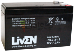Batería 12 V 7.2 Amperios Liven Battery LVL7.2-12